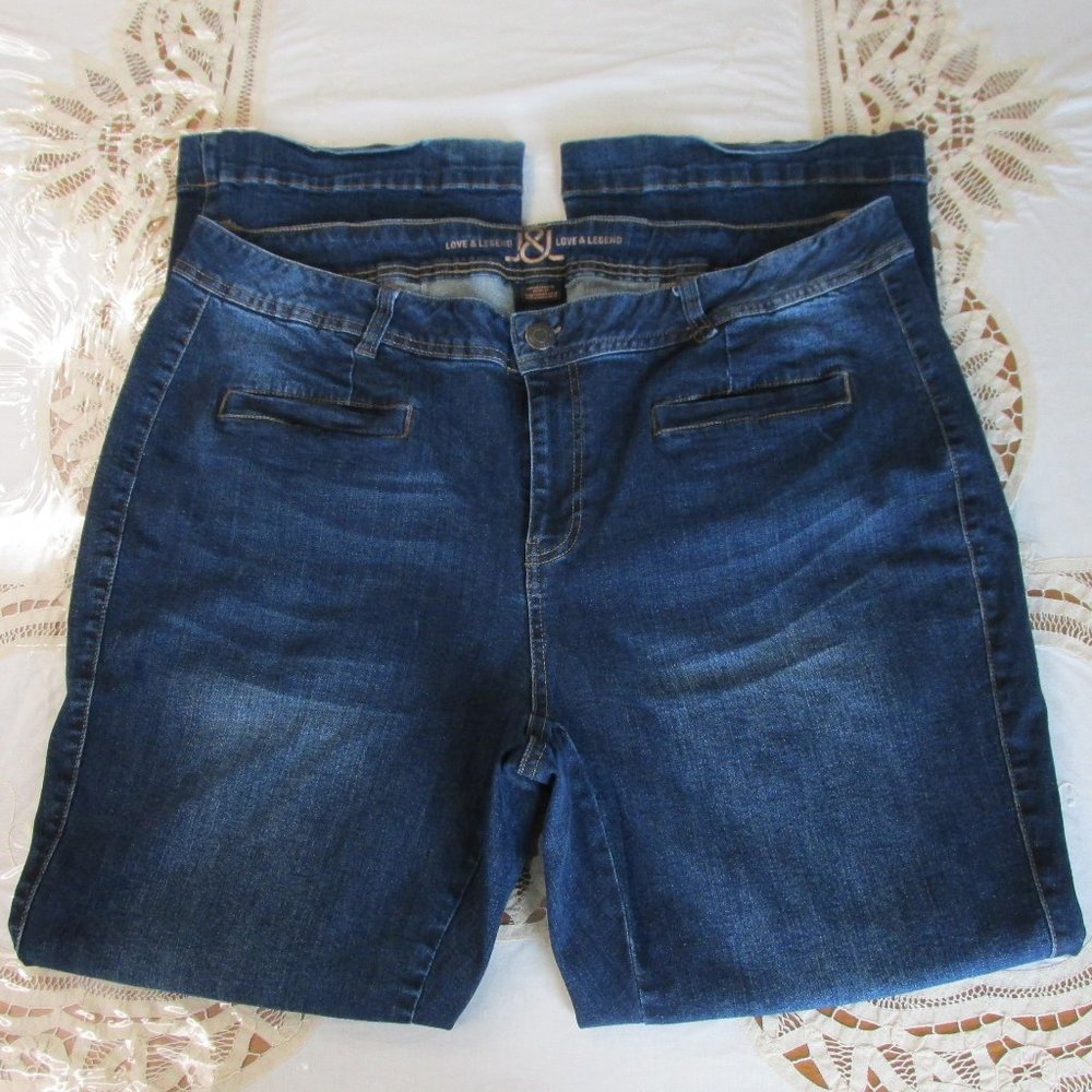 Love & Legend Straight-Leg Mid/High-Rise Dark Blue Jeans Size 20 *issues*